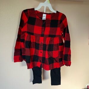 Carter's Red and Black Plaid Shirt